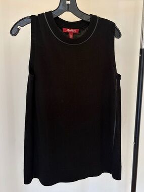 Max Mara Studio Black Sleeveless Knit Tank Top Sweater Shell